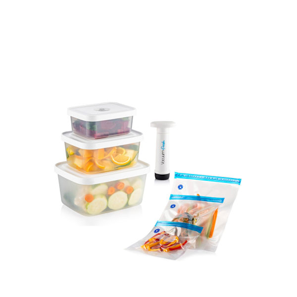 Förvaringslåda & matförvaringspåsar (7 delar) VCC-7-PMP - Transparent