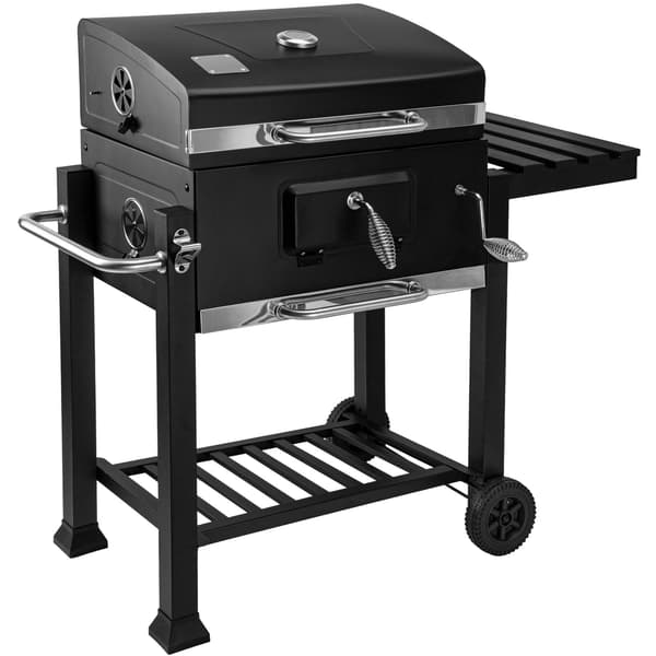 Kulgrill med låg, hjul og termometer