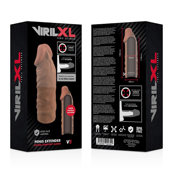 Virilxl - Nestemäinen silikoni V5 ruskea peniksen pidennys