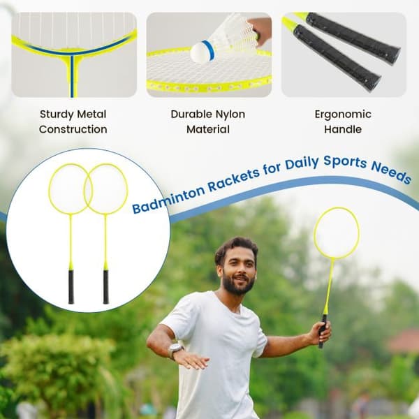 Bärbart badmintonnätset 270 cm, racketar, bärväska