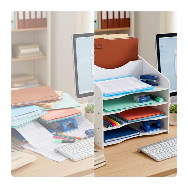 A4 dokumentsorterer med 6 rum – hvid MDF