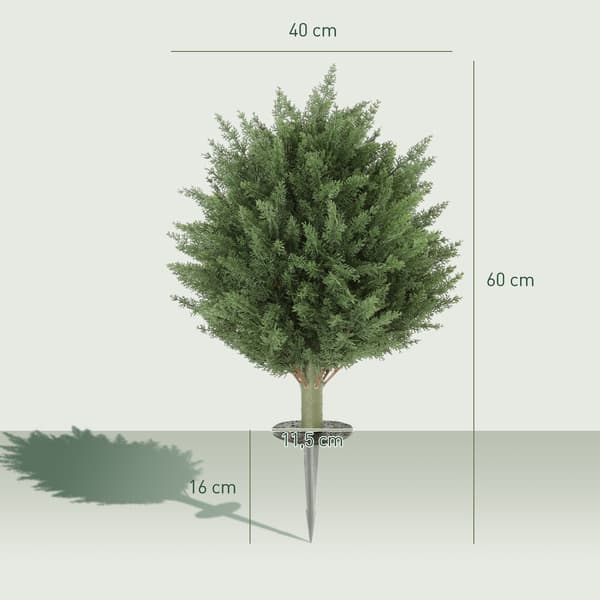 Konstgjorda cypressväxter, UV-resistenta, 2-pack, 40x60 cm