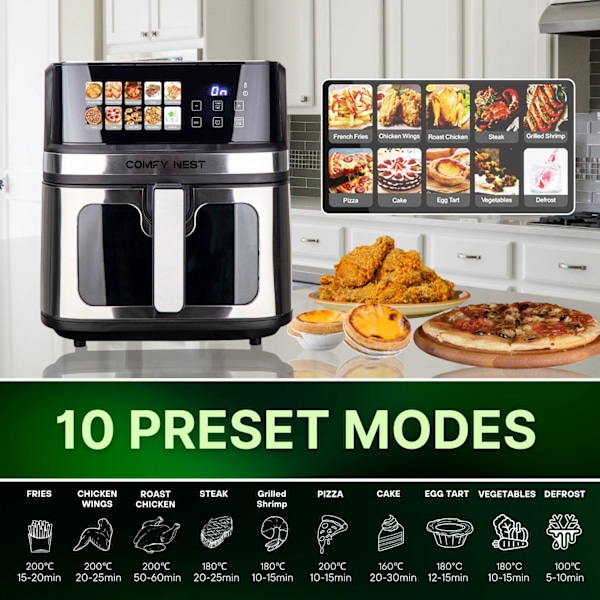 Comfy Nest CN-06160: 1700W Digital Air Fryer - 8L