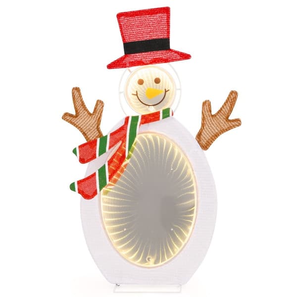 LED snemand med 2 tunnellys julefigur julelys
