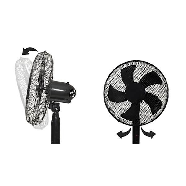 Stående gulvblæser 45W – 3 tilstande, 5 blade, timer, fjernbetjening