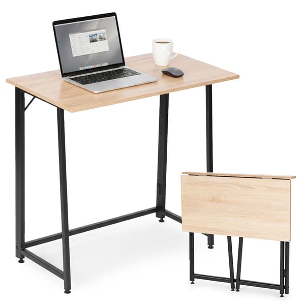 Hopfällbart laptopbord, 80x45 cm, MDF, loftstil