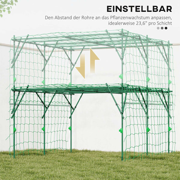 Trellis lavet af rustfrit stål espalier med trekantet støttedesign 223x223x223 cm rosenbue til klatreplanter haveespalier til stueplanter plante espal