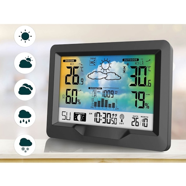 Svart väderstation med display BD-901