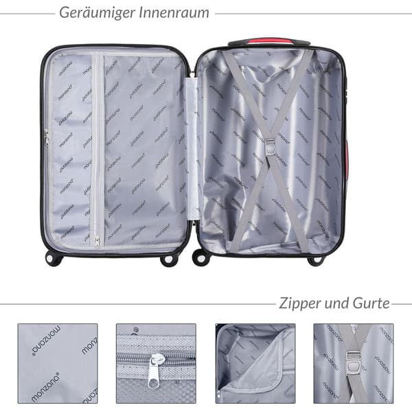 Hård kuffert, sort, 90 l, ABS-plast, 360 hjul