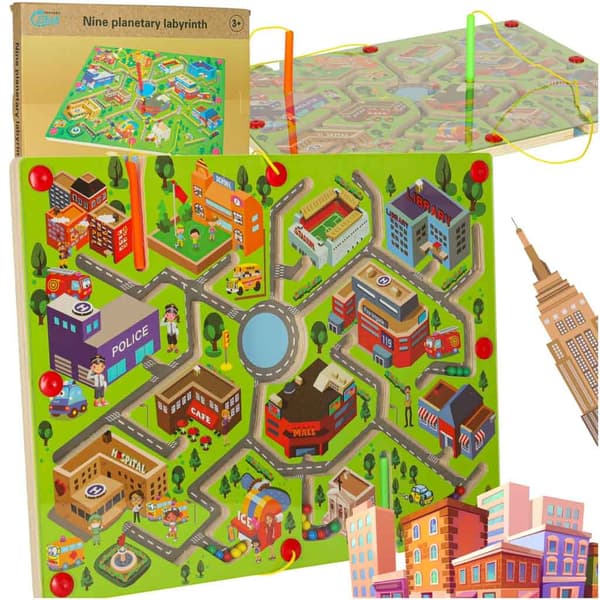 Magnetiska spel labyrint bollar stad