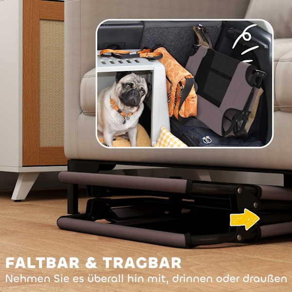 Forhøjet hundeseng Sammenklappelig kæledyrsseng Udendørs hundeseng med meshdesign Åndbar til små og mellemstore hunde Kaffe Oxford 75 x 51 x 18 cm |