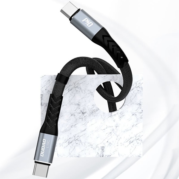 Kaapeli litteä kaapeli USB-C - USB-C L10C PD 100W 23cm musta