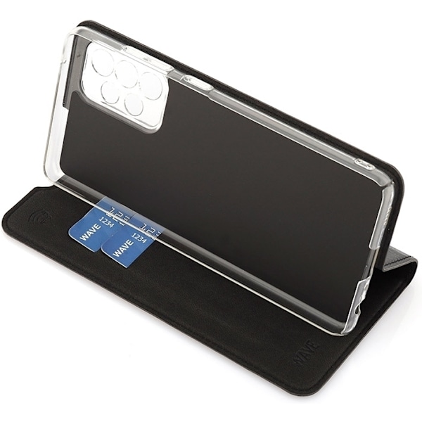 Wave BookCase - suojakotelo, Samsung Galaxy A52 / A52 5G / A52s, musta