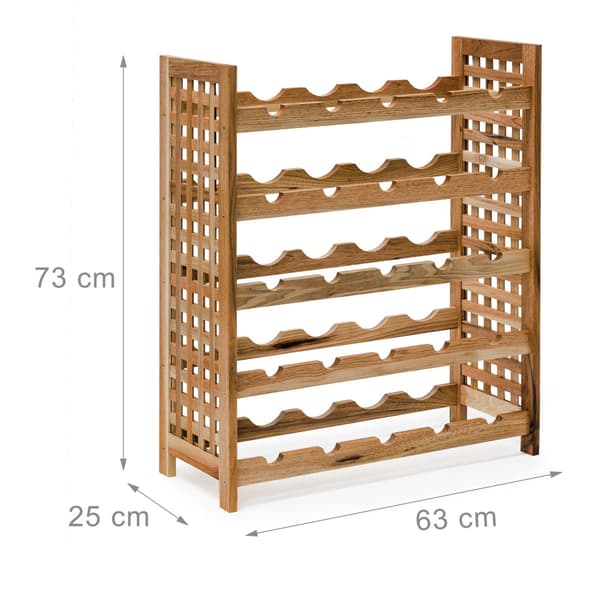 Pähkinäpuinen viiniteline 25 pullolle