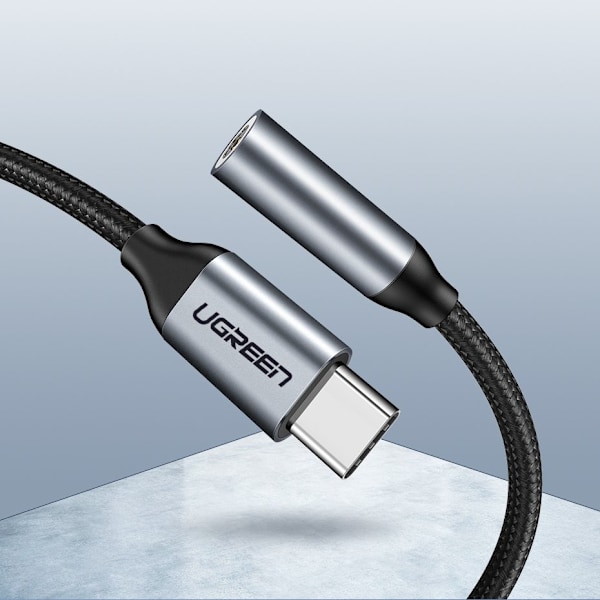 Kuulokeadapteri miniliittimellä 3,5 mm USB-C 10 cm - harmaa
