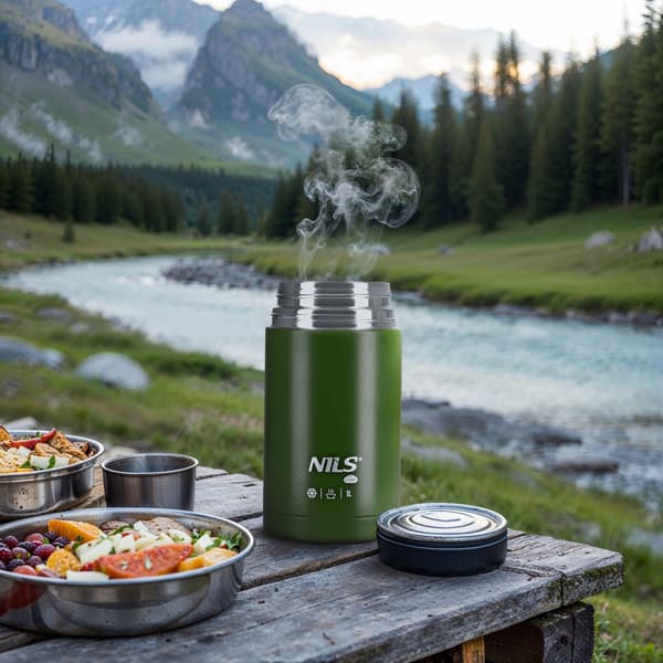 Lounastermos 1000 ml, vihreä, eristetty pullo