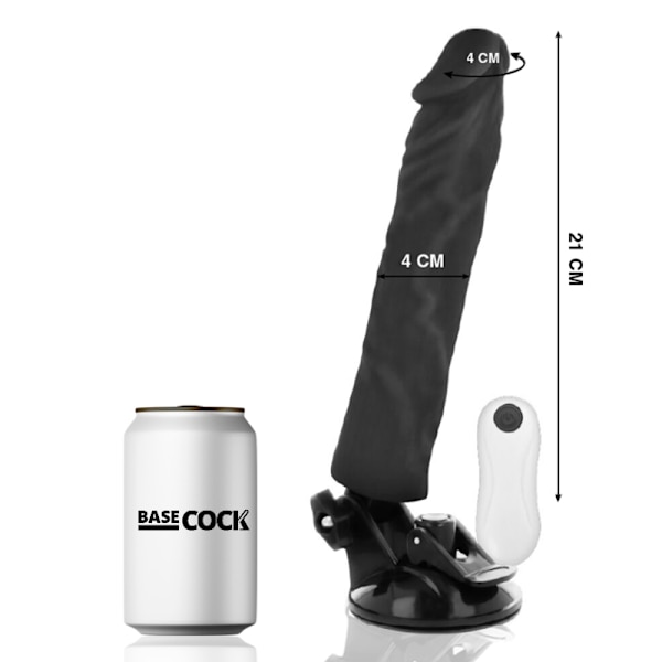 Basecock - Realistic Vibrator Remote Control Musta 21 cm -O- 4 cm