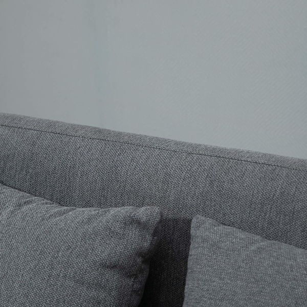Double Sofa Loveseat Tyynyllä, Säädettävät Jalkatuet, Samettinen Polyesteri, Kumipuu, Vaahto, 2 Istuttava, Kangaspäällinen
