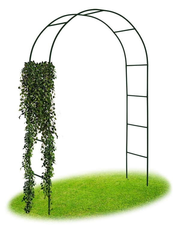 Metallpergola med trädgårdsbåge, mörkgrön, 240 cm