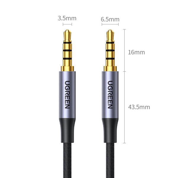 Kabel lydkabel AUX mini jack 3,5 mm han 3m sort