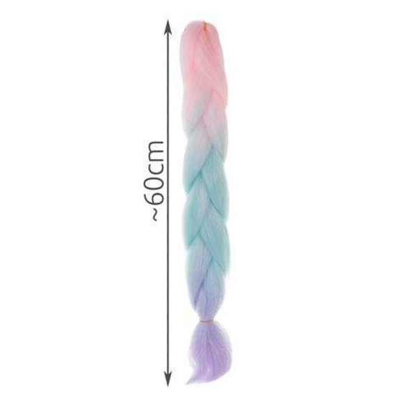 Syntethår ​​ombre flätor rosa/ni/f W10341