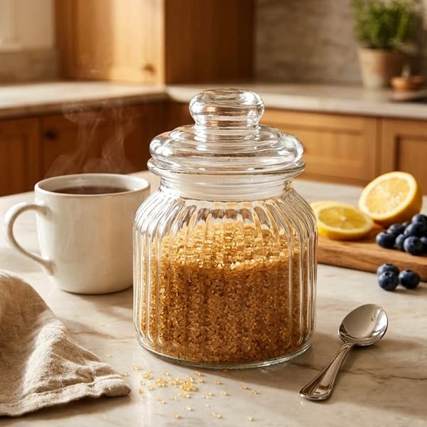 Glasbehållare med lock, 650 ml