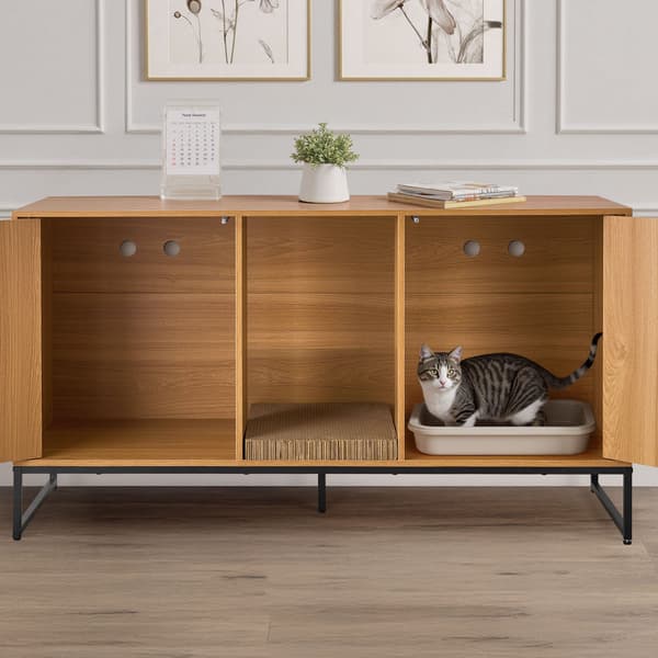 Kattlåda, skåp, 120 cm, klösplatta, förvaring