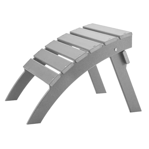 Hopfällbar Adirondack-fotpall, HDPE-plast, grå