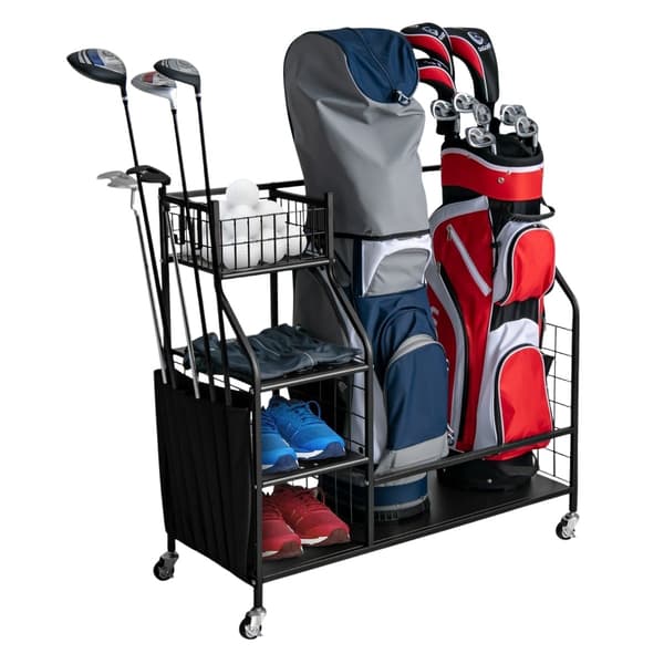 Golfbagställ för garagevagnen för golfutrustning golfbagställ med klubbhållare