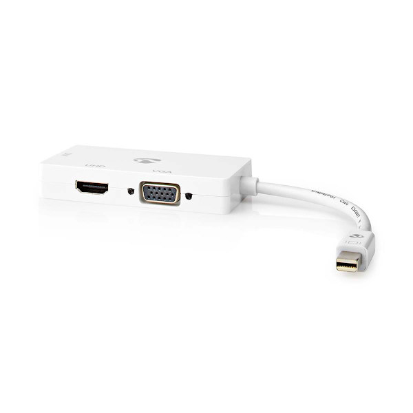 Displayport-adapter | Mini DisplayPort Hane | DVI-D 24+1-Pin Hona / HDMI™ Hona / VGA hona 15p | 4K@60Hz | Nickelplaterad | Omkopplingsbar | 0.20 m | R
