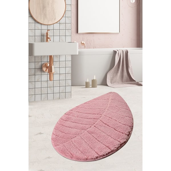 Akryl bademåtte Jungle Leaf - Pink (60 x 100)