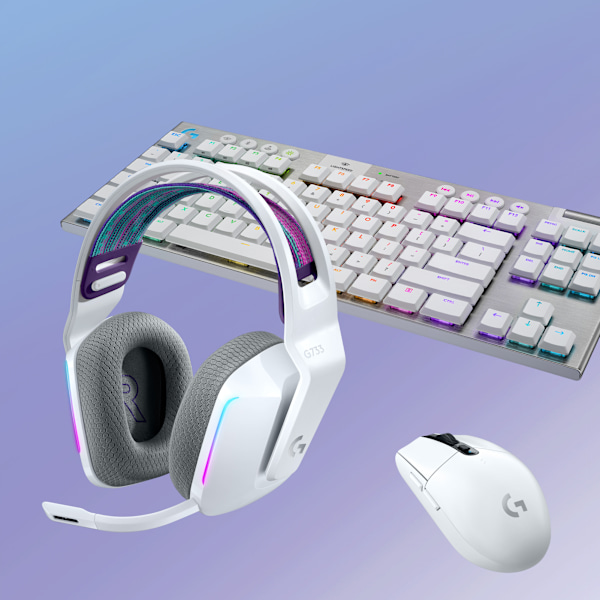 Logitech G733 Lightspeed - langattomat pelikuulokkeet, valkoinen