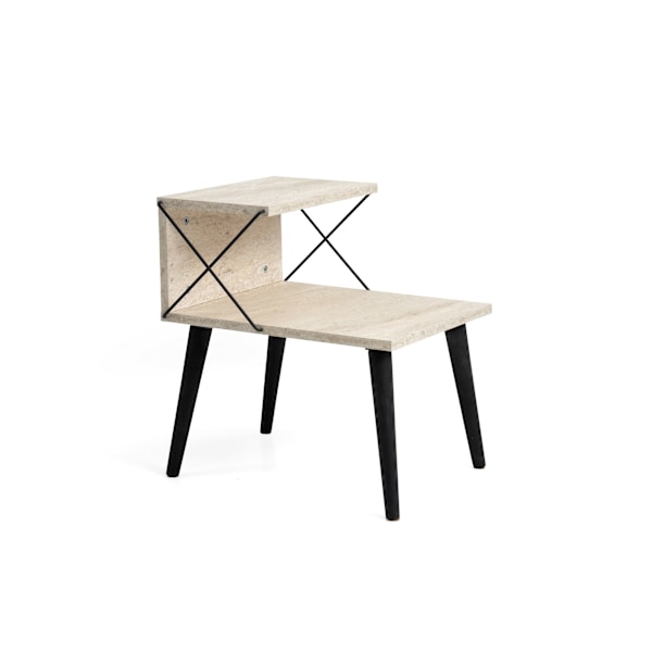 Natbord Cross - Sort, Travertin