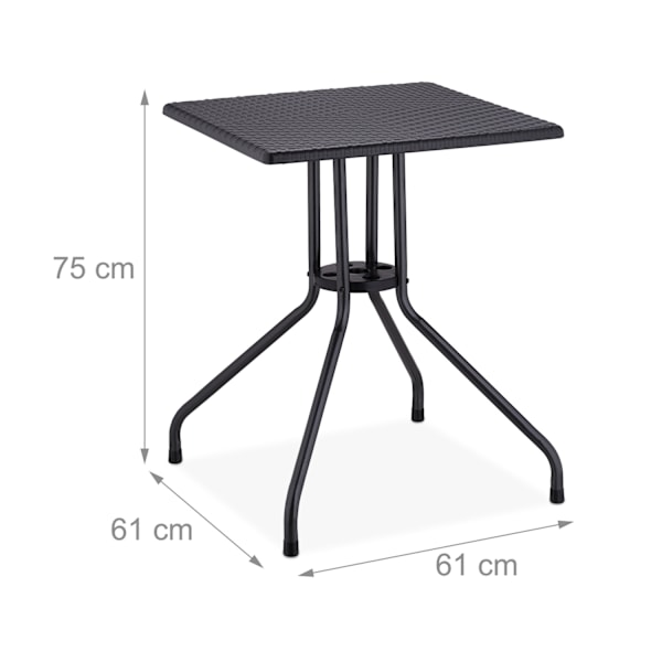 Havebord i sort rattan look