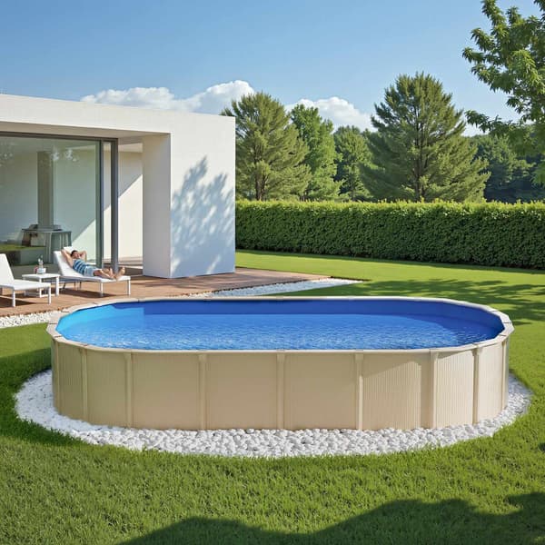 Oval poolfoder 41 x 2,9 m, Unibead, 123 cm vägg