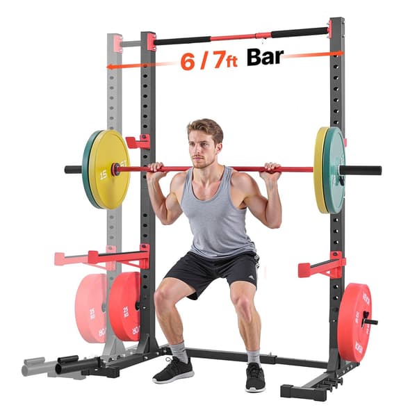 Power Cage Squat Rack, justerbar bredd, pull-up-stång