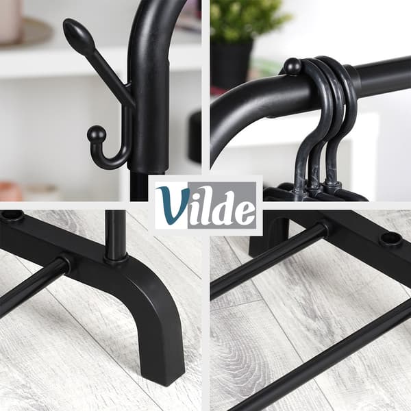 Seisova vaateteline metalli musta tupla 110x45x152 cm