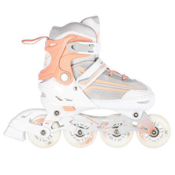 2-i-1 inline- og skøjter, hvid/lyserød, størrelse M (34-38)