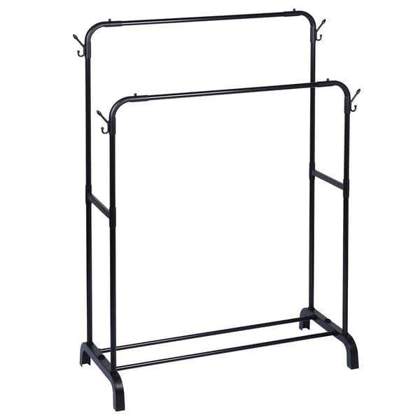 Seisova vaateteline metalli musta tupla 110x45x152 cm