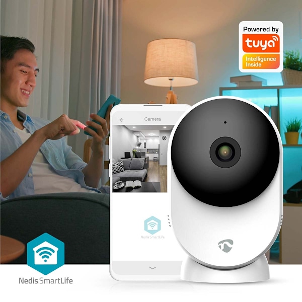 SmartLife inomhuskamera | Wi-Fi | 3MP Full HD 1296p | Cloud Storage (tillval) / microSD (ingår ej) / Onvif | Med rörelsesensor | Nattseende | Vit