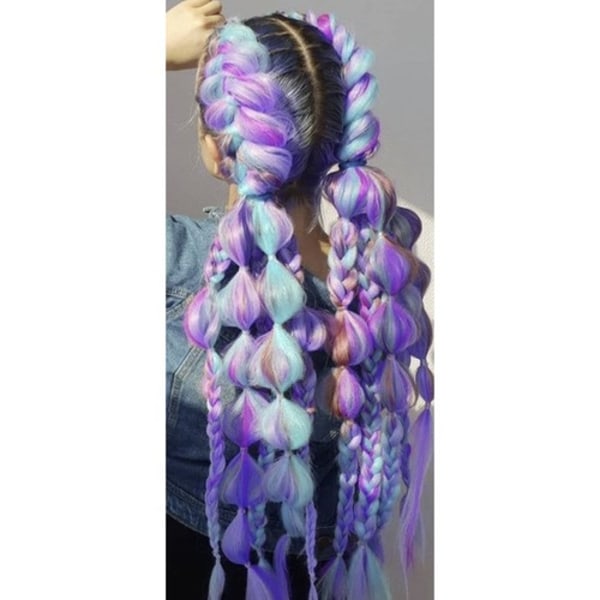 Syntet hår ombre blue/fiol Soulima 21366