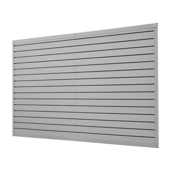 PVC-panel för garage, 2,4 x 1,2 m, grå, 8-pack