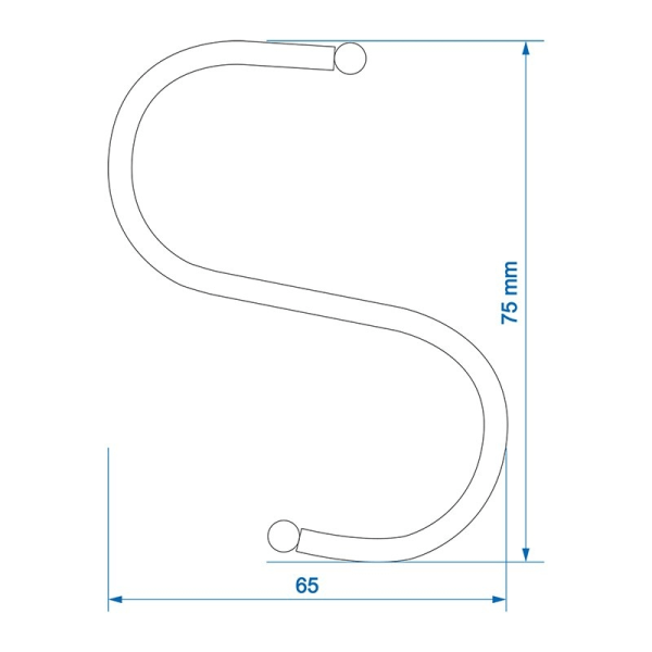 S krok Ø4mm 6,5x7,5cm