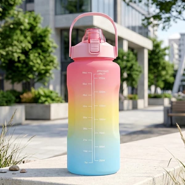 Rainbow 2L vesipullo pillillä ja kahvalla