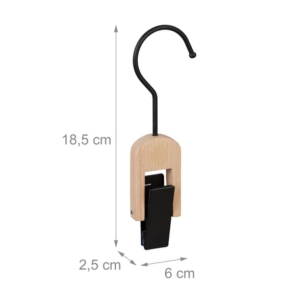 Set med 5 tvättkrokar Svart