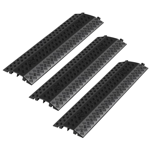 Kabelskyddsramp, 2-kanalig 7 000 kg, 3-pack