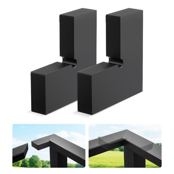 2-pack 90-graders hörnräckeskopplingar, POM svart