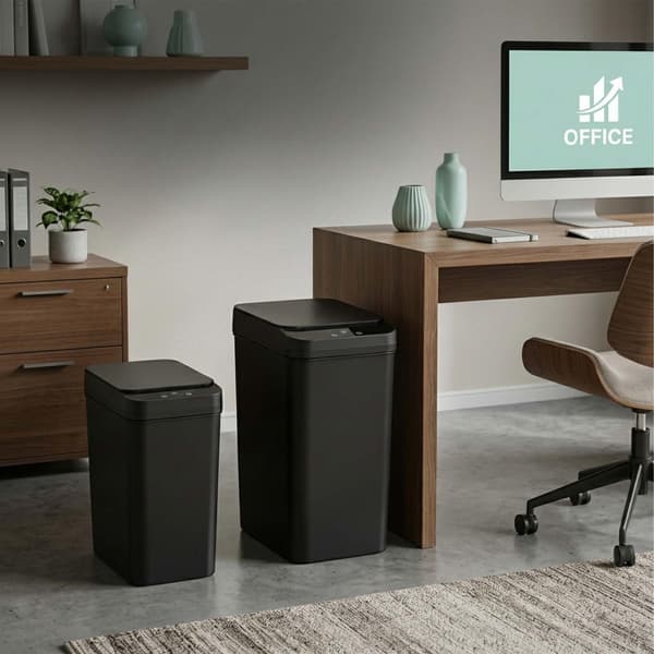 Sensor Køkkenspandesæt, 9L & 15L, Sort, Automatisk