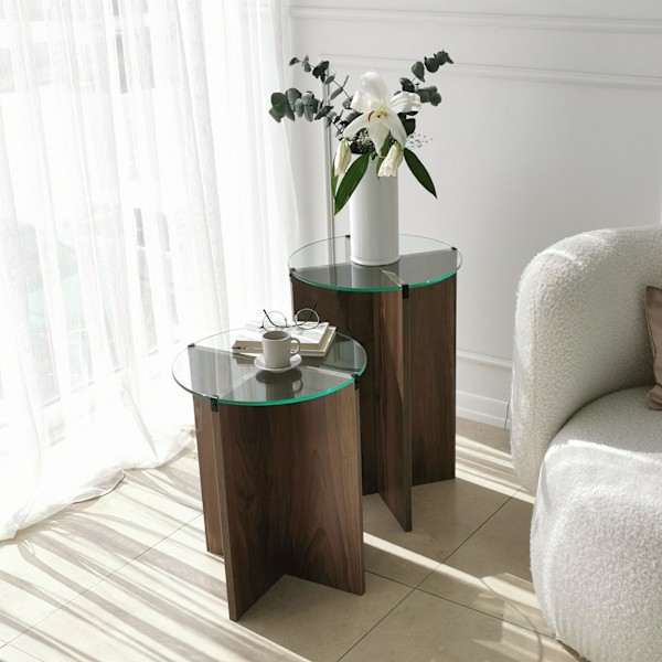 Redebord (2 stykker) Lily - Valnød