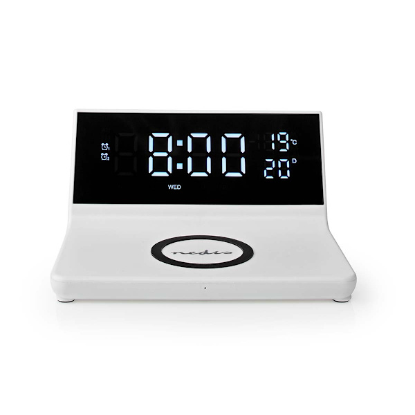 Herätyskello langattomalla latauksella | Qi-sertifioitu | 5 / 7.5 / 10 / 15 W | USB-A Uros | 2 Hälytysaikojen | Torkkutoiminto